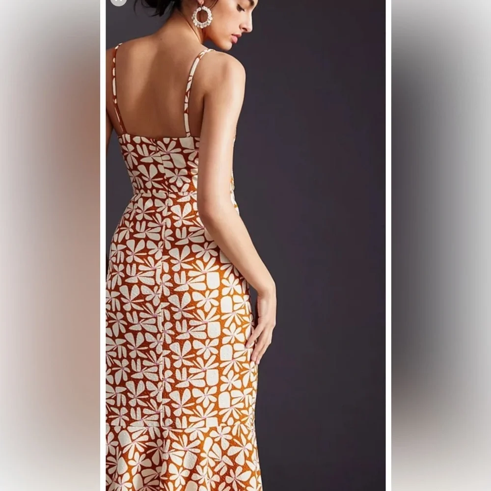 Hutch Floral Slim Midi Dress Anthropologie - Picture 4 of 4